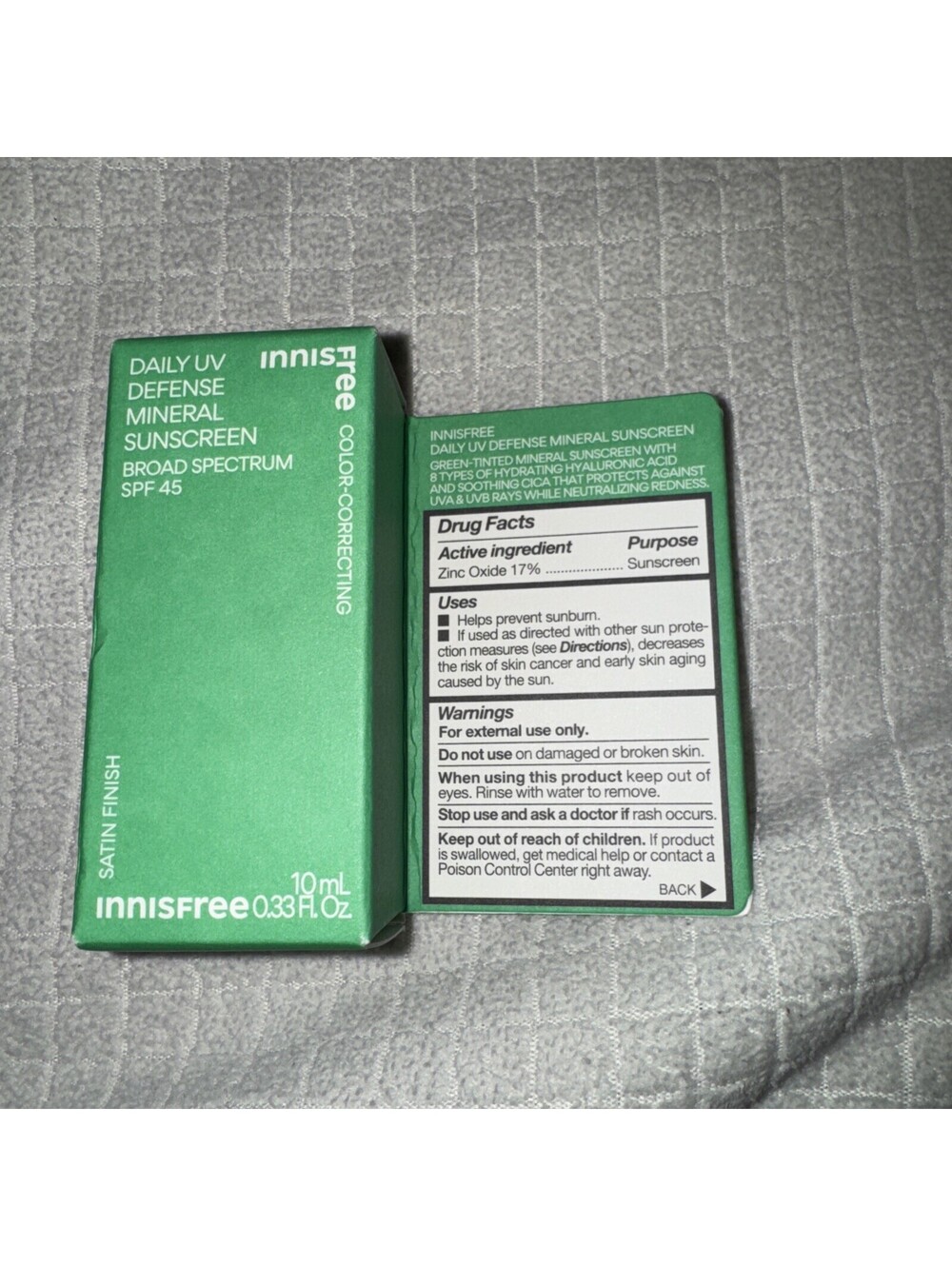 INNISFREE Daily UV Defense Mineral Sunscreen Broad Spectrum SPF 45 0.33 Fl Oz
